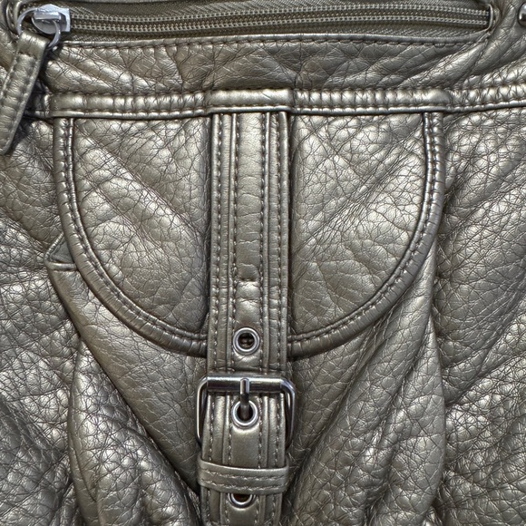 Vintage Bueno Bronze Metallic Purse Handbag w/ Adjustable Shoulder Strap - Picture 3 of 9